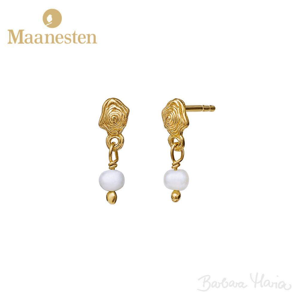 Maanesten Pippa øreringe i forgyldt sterlingsølv - 9753A