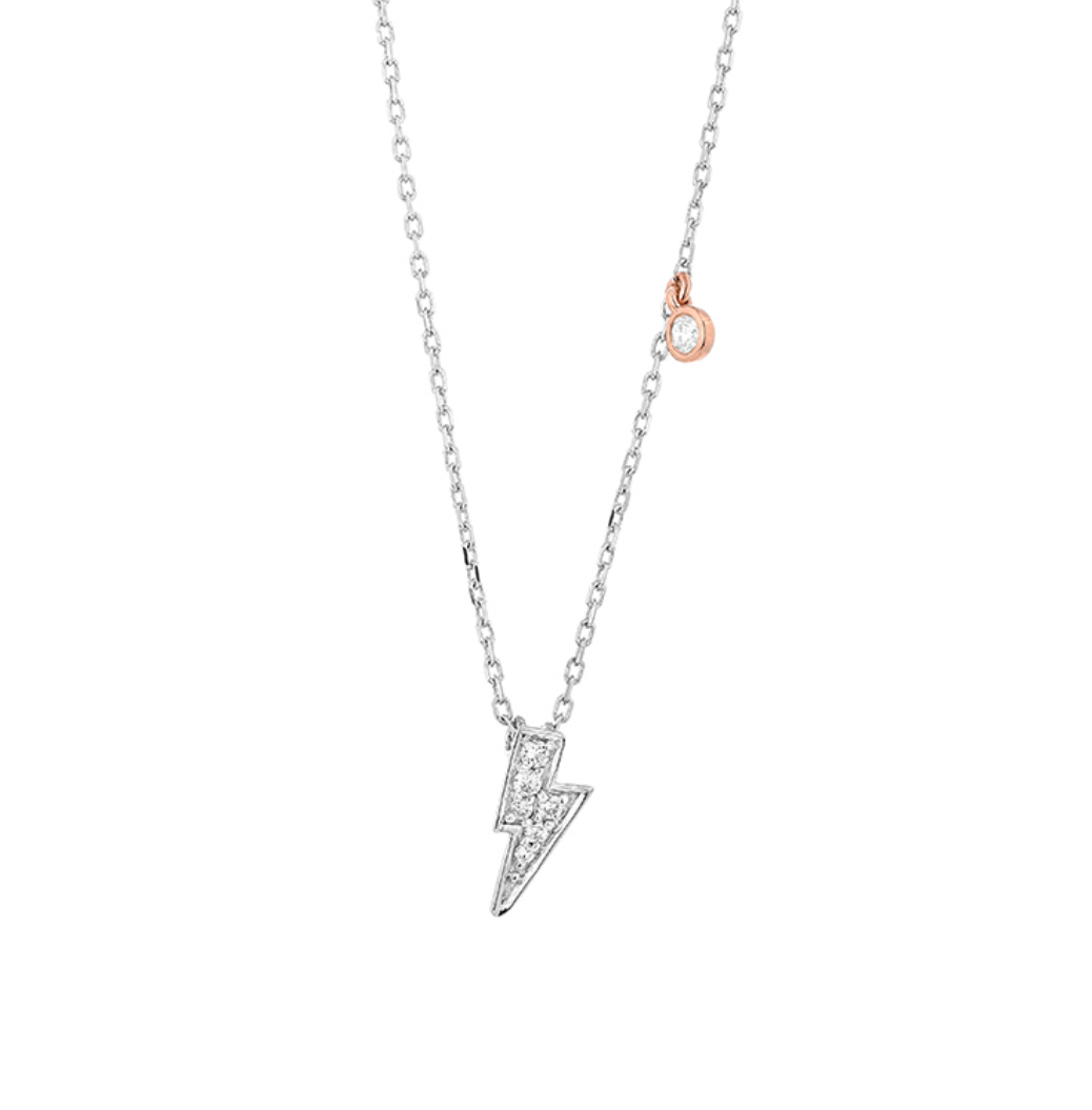 Lyn halskæde i 18 kt hvidguld m. 0,07ct brillanter - 38002D07