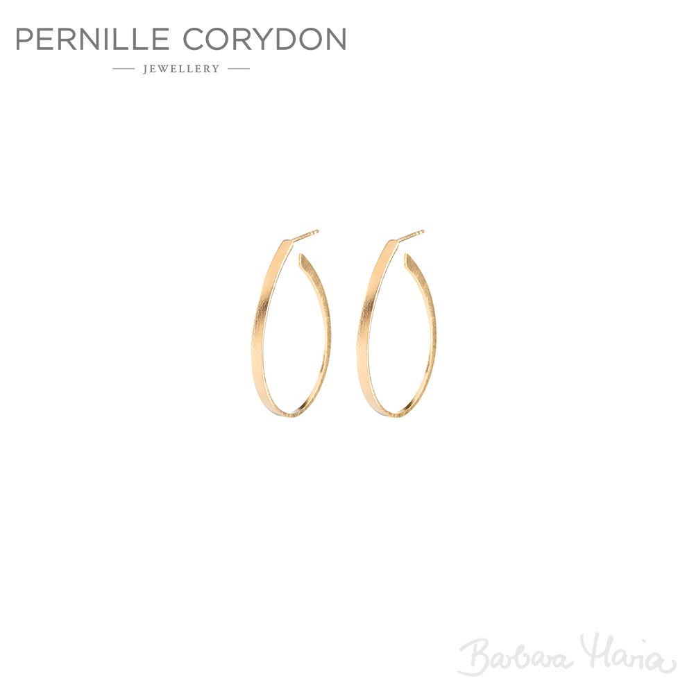 Pernille Corydon Ovale creoler - e-107-gp