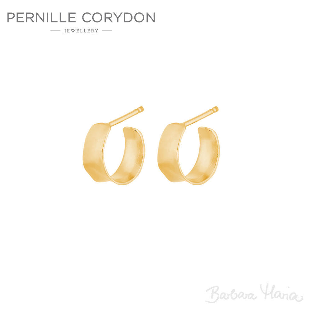 Pernille Corydon e-407-gp Mini Saga øreringe forgyldt