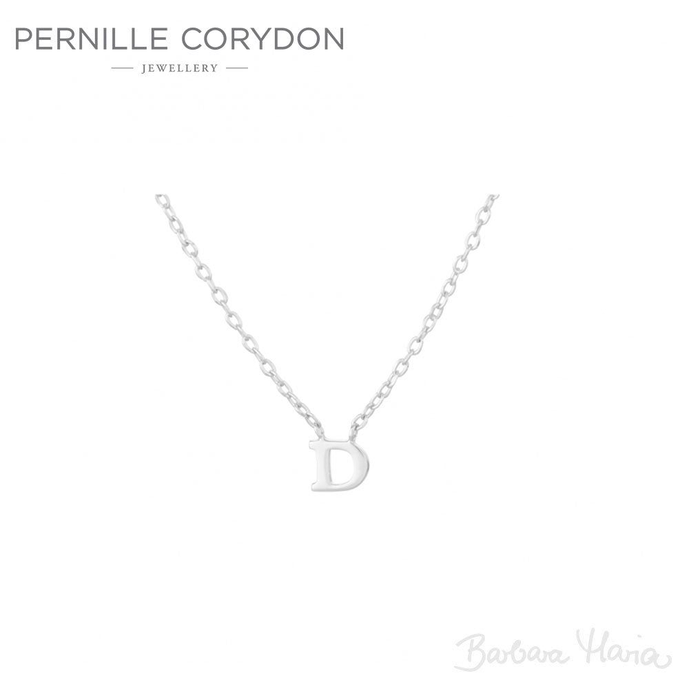 Pernille Corydon Note halskæde i sterlingsølv m. bogstavet D - n-940-s