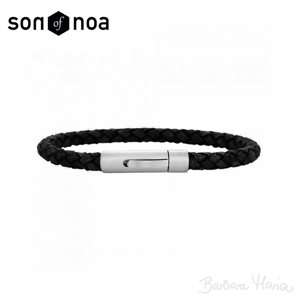 Son of Noa sort kalvelæder armbånd - 897008-black23